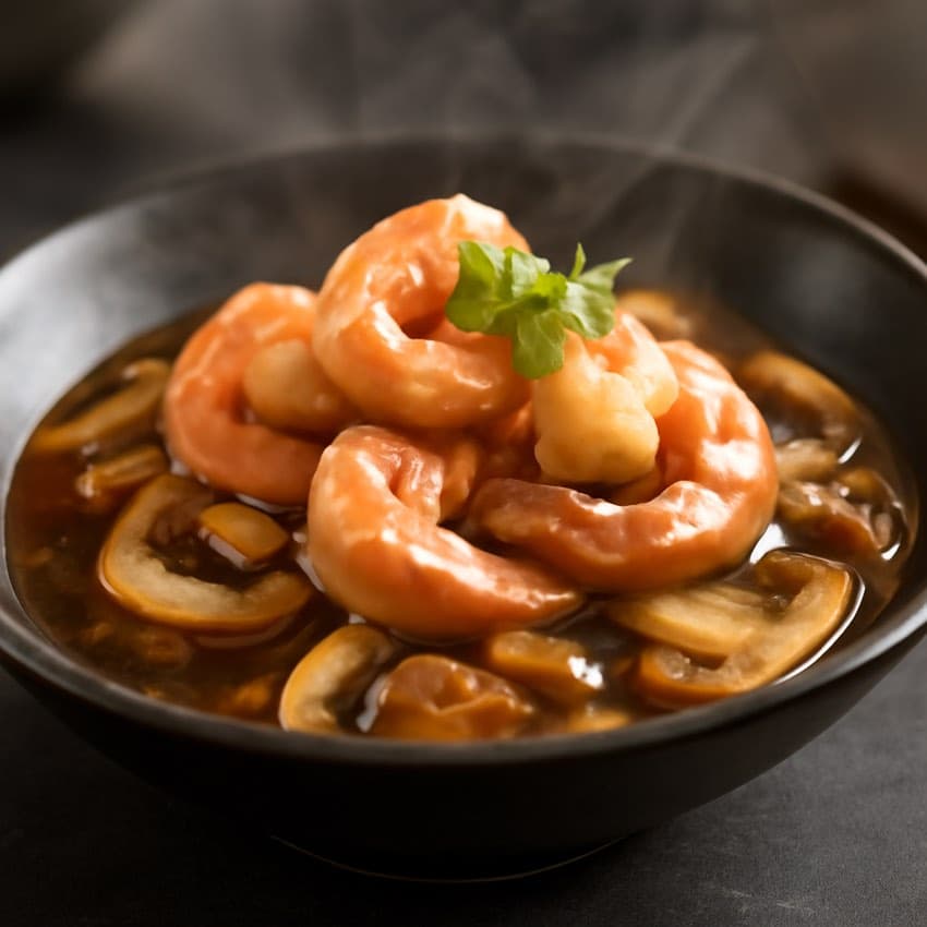Garnalen met champignons