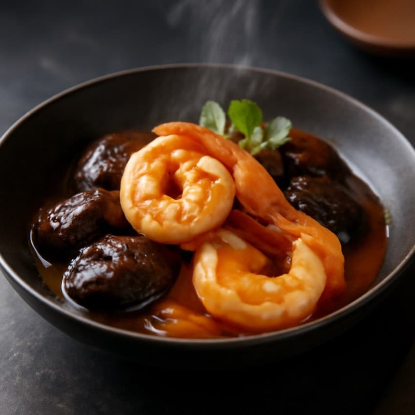 Garnalen met Chinese champignons