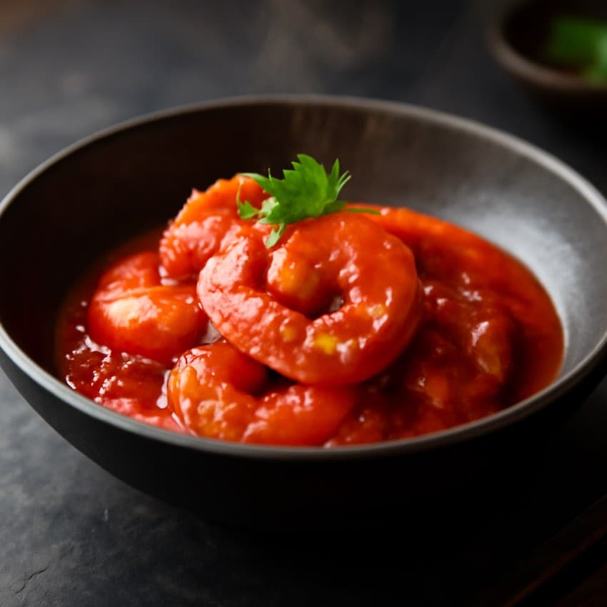 Garnalen in tomatensaus