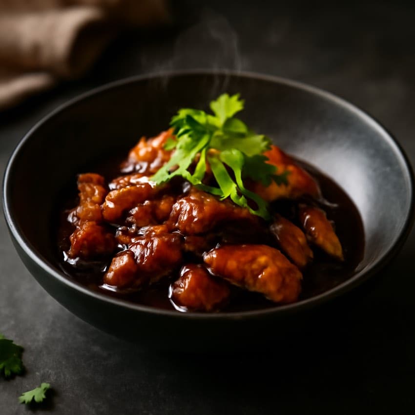 Gefileerde kipfilet in ketjapsaus