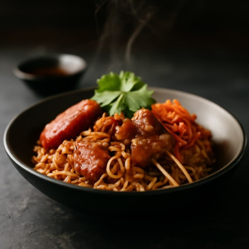 Nasi of bami Goreng Rames