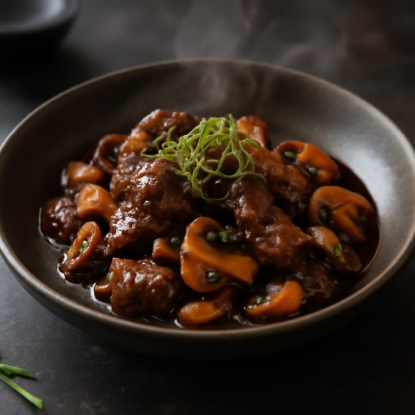 Ossenhaas met champignons