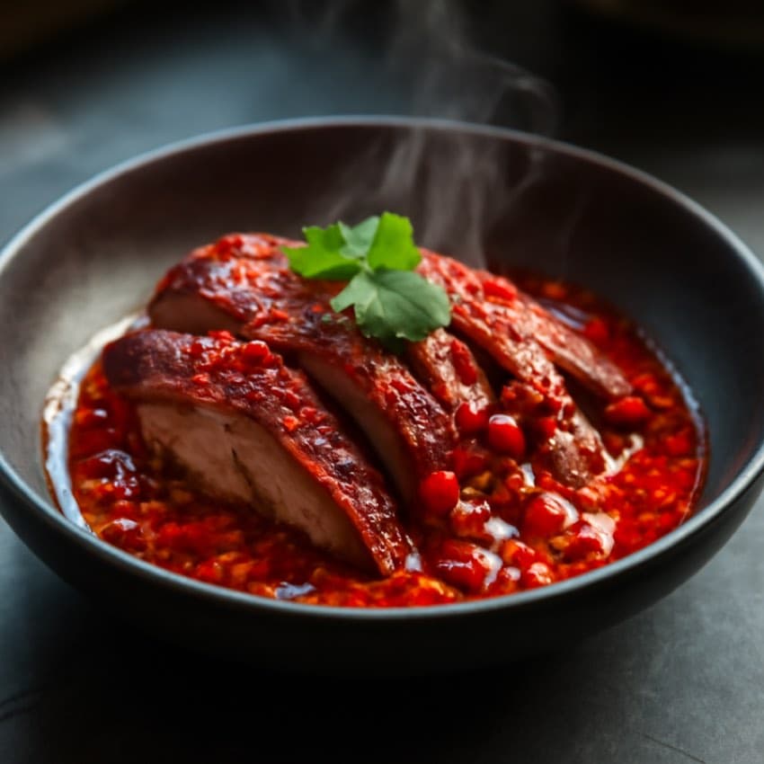 Geroosterde Peking eend met pikante saus
