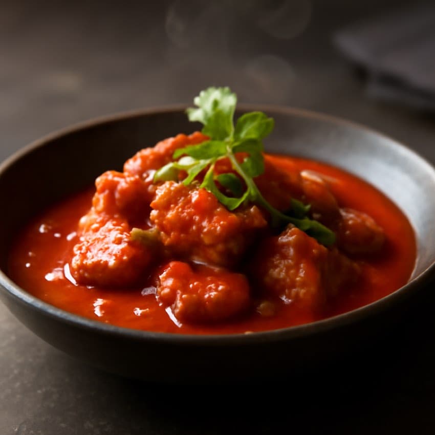Varkenshaas in tomatensaus